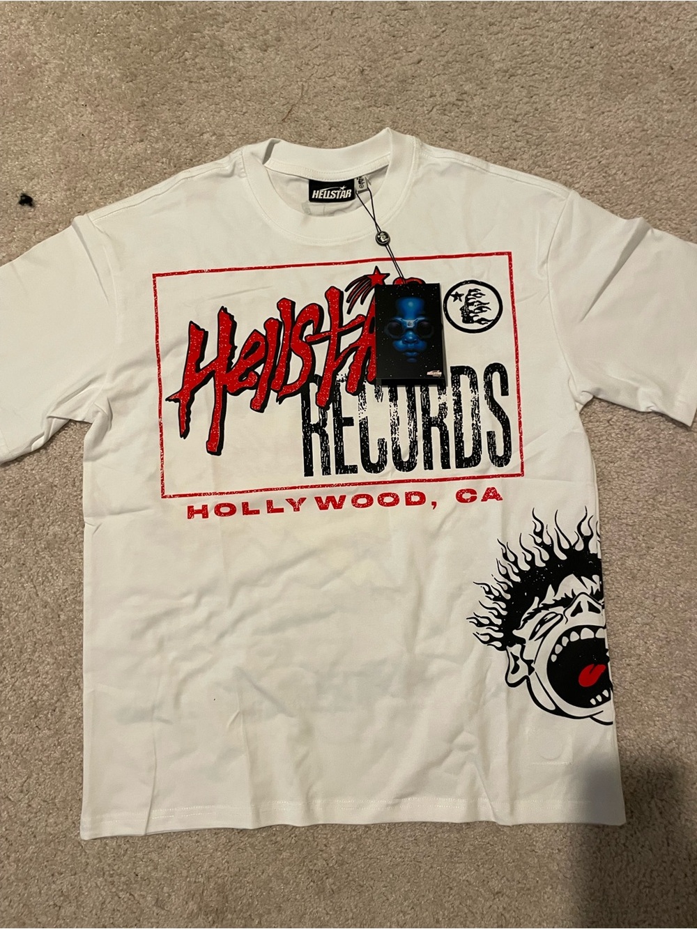 Hellstar Records White Graphic Short-Sleeve Tee